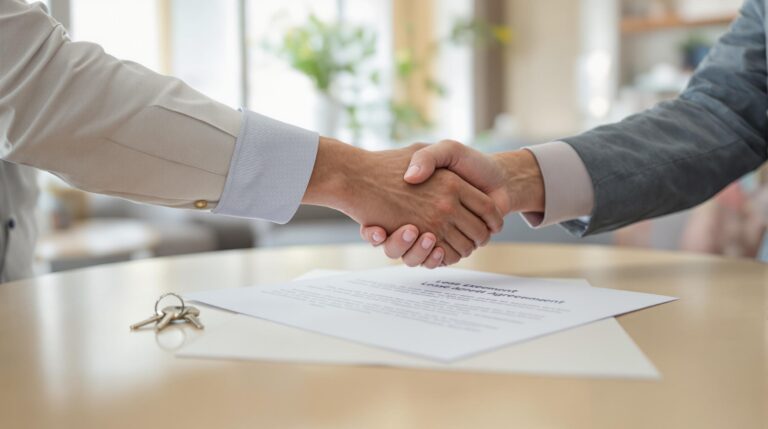 contrat-mains-serrées-clé-immobilier